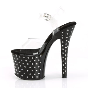 RADIANT-708SDT 7 Inch Heel Clear Black Pole Dancer Platforms