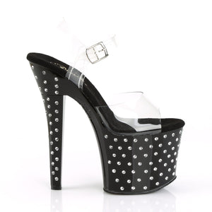 RADIANT-708SDT 7 Inch Heel Clear Black Pole Dancer Platforms