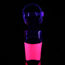 Load image into Gallery viewer, RADIANT-708UV 7&quot; Heel Clear and Neon Hot Pink Strippers Shoe