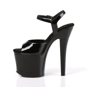 RADIANT-709 7" Heel Black Patent Pole Dancing Platforms