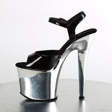 Load image into Gallery viewer, RADIANT-709 7&quot; Heel BlackSilver Chrome Pole Dancing Platform