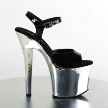 Load image into Gallery viewer, RADIANT-709 7&quot; Heel BlackSilver Chrome Pole Dancing Platform