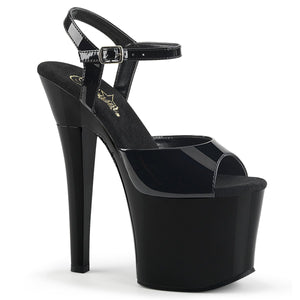 RADIANT-709 7" Heel Black Patent Pole Dancing Platforms