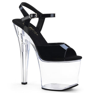 RADIANT-709 7" Heel Black and Clear Pole Dancing Platforms