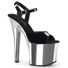 Load image into Gallery viewer, RADIANT-709 7&quot; Heel BlackSilver Chrome Pole Dancing Platform