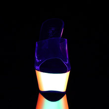 Load image into Gallery viewer, RAINBOW-201UV 6&quot; Heel Clear Neon Multi Pole Dancer Platforms