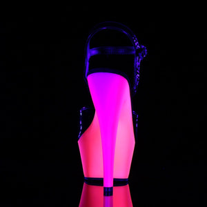 RAINBOW-209UV 6" Heel Black Neon Multi Pole Dancer Platforms