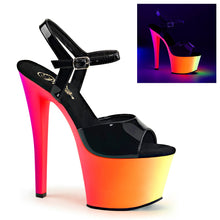 Load image into Gallery viewer, RAINBOW-309UV 7&quot; Heel Black Neon Multi Pole Dancer Platforms