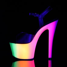 Load image into Gallery viewer, RAINBOW-309UV 7&quot; Heel Black Neon Multi Pole Dancer Platforms