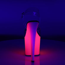 Load image into Gallery viewer, RAINBOW-708UV 7.5&quot; Heel Clear Neon Multi Pole Dancer Shoes