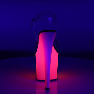 RAINBOW-708UV 7.5" Heel Clear Neon Multi Pole Dancer Shoes