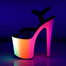 Load image into Gallery viewer, RAINBOW-809UV Pleaser 8 Inch Heel Black Pole Dancer Platform