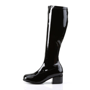 RETRO-300 Funtasma 2" Heel Black Stretch Patent Women Boots