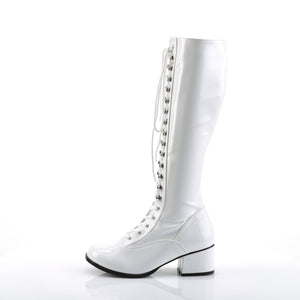 RETRO-302 Funtasma 2 Inch Heel White Patent Women's Boots