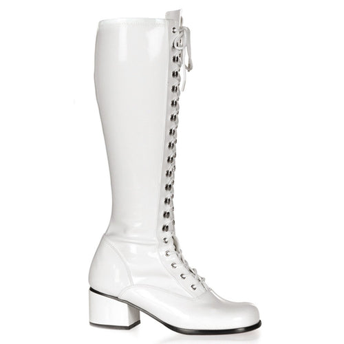 RETRO-302 Funtasma 2 Inch Heel White Patent Women's Boots