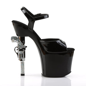 REVOLVER-709 Pleaser 7" Heel Black Pole Dancing Platforms