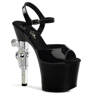 REVOLVER-709 Pleaser 7" Heel Black Pole Dancing Platforms