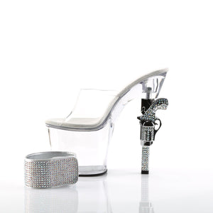 REVOLVER-712 Pleaser 7" Heel Clear Pole Dancing Platforms