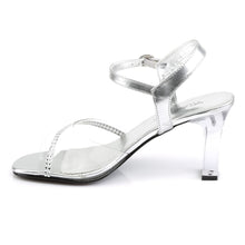 Load image into Gallery viewer, ROMANCE-308R Fabulicious 3&quot; Heel Clear and Silver Sexy Shoes