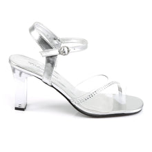 Load image into Gallery viewer, ROMANCE-308R Fabulicious 3&quot; Heel Clear and Silver Sexy Shoes