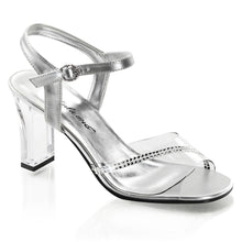 Load image into Gallery viewer, ROMANCE-308R Fabulicious 3&quot; Heel Clear and Silver Sexy Shoes