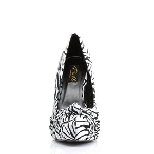 SAFARI-06 Pin Up Couture Black White Zebra Print Platforms