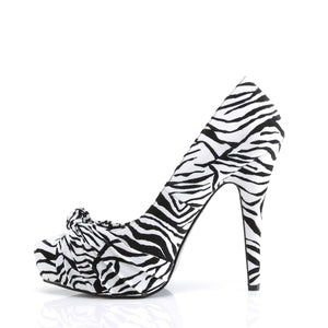 SAFARI-06 Pin Up Couture Black White Zebra Print Platforms