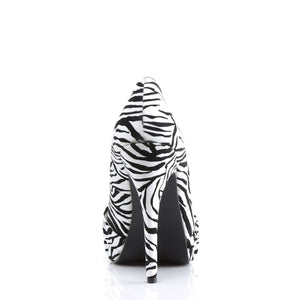 SAFARI-06 Pin Up Couture Black White Zebra Print Platforms