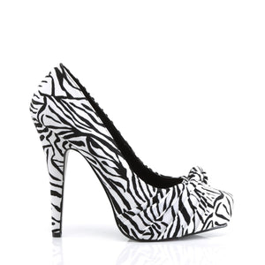 SAFARI-06 Pin Up Couture Black White Zebra Print Platforms