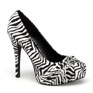 SAFARI-06 Pin Up Couture Black White Zebra Print Platforms