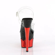 Load image into Gallery viewer, SCALLOP-708-2HGM Pleaser 7&quot; Heel Clear Black Red Sexy Shoes