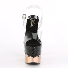 Load image into Gallery viewer, SCALLOP-708-2HGM Clear Black w Gold Hologram Strippers Shoes