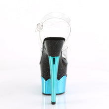 Load image into Gallery viewer, SCALLOP-708-2HGM 7&quot; Heel Clear Black Aqua Hologram Shoes