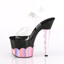 Load image into Gallery viewer, SCALLOP-708-2HGM 7&quot; Heel Clear Black Baby Pink Sexy Shoes