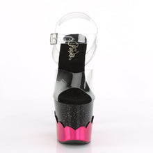 Load image into Gallery viewer, SCALLOP-708-2HGM 7 Inch Clear Black Hot Pink Strippers Shoes