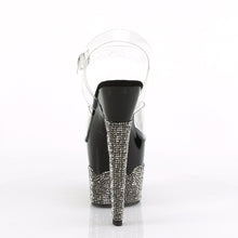 Load image into Gallery viewer, SCALLOP-708-2RS Heels Clear Black Pewter Bling Stripper Shoe