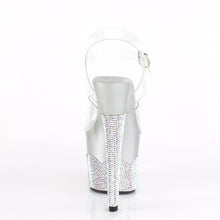 Load image into Gallery viewer, SCALLOP-708-2RS 7&quot; Heel Clear Silver Rhinestones Sexy Shoes