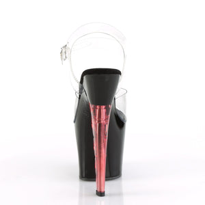 SCALLOP-708 Pleaser 7" Heel Clear Black Red Tint Sexy Shoes