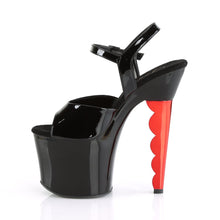 Load image into Gallery viewer, SCALLOP-709CH 7&quot; Heel Black Patent Red Chrome Strippers Shoe