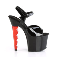 Load image into Gallery viewer, SCALLOP-709CH 7&quot; Heel Black Patent Red Chrome Strippers Shoe