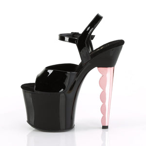 SCALLOP-709CH Pleaser 7" Heel Black Pole Dancing Platforms