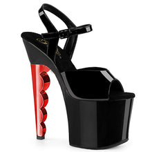 Load image into Gallery viewer, SCALLOP-709CH 7&quot; Heel Black Patent Red Chrome Strippers Shoe