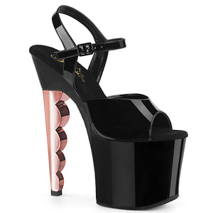 SCALLOP-709CH Pleaser 7" Heel Black Pole Dancing Platforms