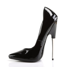 Load image into Gallery viewer, SCREAM-01 Devious Fetish 6&quot; Heel Black Patent Erotic Shoes