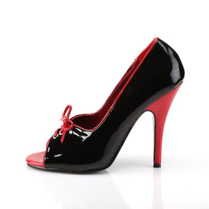 SEDUCE-216 Pleaser 5 Inch Heel Black and Red Fetish Footwear