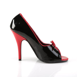 SEDUCE-216 Pleaser 5 Inch Heel Black and Red Fetish Footwear