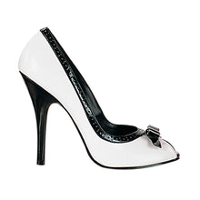 Load image into Gallery viewer, SEDUCE-218 Pleaser 5 Inch Heel White &amp; Black Fetish Footwear