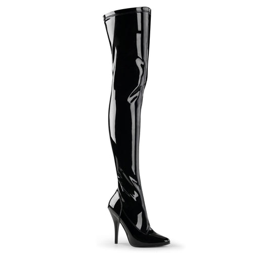 SEDUCE-3000 5 Inch Heel Black Stretch Patent Fetish Footwear