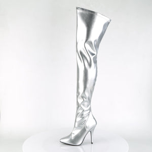 SEDUCE-3000 Pleaser 5 Inch Heel Silver Fetish Footwear