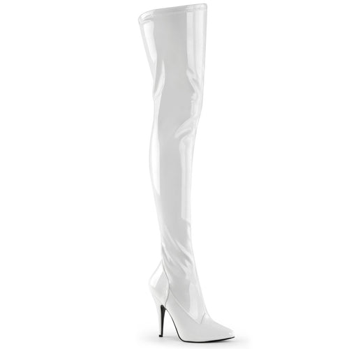 SEDUCE-3000 Pleaser 5 Inch Heel White Patent Fetish Footwear